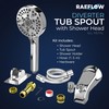 All Metal Tub Spout with Diverter, 10 Settings Hand held