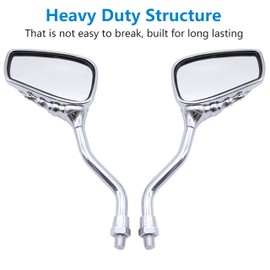 BISHERDER ATV Mirrors Universal 8mm 10mm Bolt 7/8 Inch Handle Bar Mount Clamp Ghost Hand Mirror Motorcycle Rear Skull View Mirror fit Honda Scooter Kawasaki Cruiser Suzuki Victory and More (Chrome)