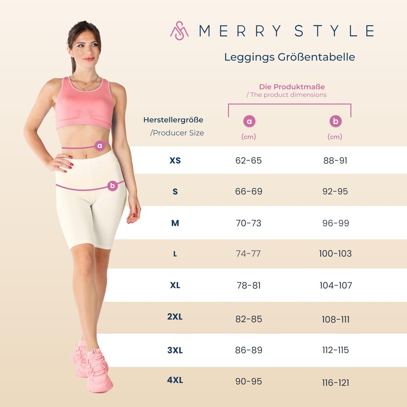Merry Style MS10-200 Women's Cotton Short Leggings - White, size: