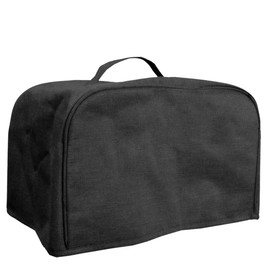 FLR Large 4 Slice Toaster Cover with Pockets, Can Hold Toaster Tongs and Knife, Dust-proof & Oil Proof , Toaster Cover with Top Hand, Fit Most Large 4 Slice Toaster.(Black, 16” x 7.5” x 8”)