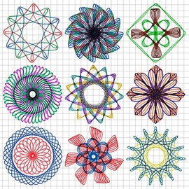VERALY.MX Espirógrafo Set Dibujo Espiral Juego Engranaje Entrelazado Juguete Niños y Niñas Hiperactivos Kit Actividad Artesanal Hacer Mandalas 26 piezas herramienta para Estudiante Geometría