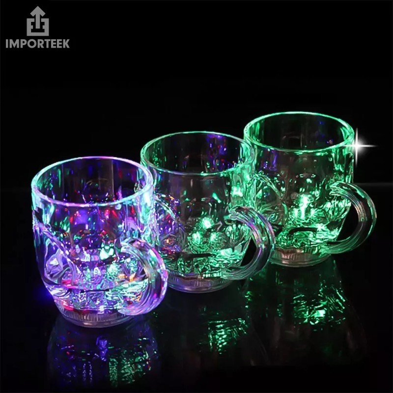 4pz Taza Vaso Luminoso Luces Led Bar Fiesta Bebidas Batucada