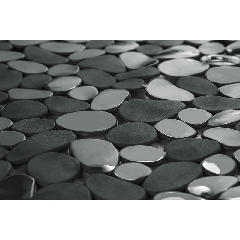 Circul Shower Mat 53 x 53 cm Black Stone Look