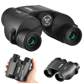 LUXUN 8 x 32 Small Binoculars Adult Compact Binoculars for Hunting Large Eyepiece Ultrasharp Binoculars Mini Binoculars for Bird Watching, Black