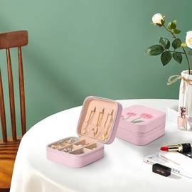 MAYCARI Travel Jewellery Box, Faux Leather, Small Jewellery Box, Mini Jewellery Organiser, Portable Jewellery Box for Rings, Necklaces, Earrings