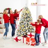 Byroce 6FT Unlit Snow Flocked Christmas Tree, Artificial Holiday Hinged