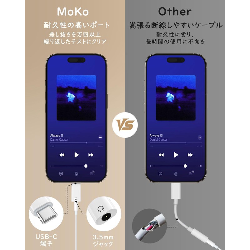 [Set of 2] MoKo USB C to 3.5mm Earphone Jack