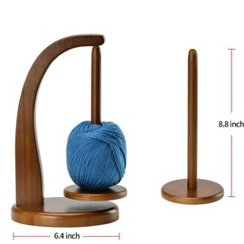 Wool Unwinder, Wool Reel, Rotating Magnetic Wool Ball Holder, Yarn Winder Yarn Roll Holder, Wool Unwinder, Wooden Wool Holder, Wool Winder for Crochet and Knitting Accessories Gifts (Retro Colour)