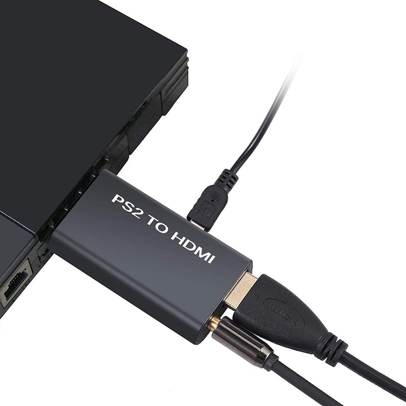 RGEEK PS2 to HDMI変換アダプタ-PS2 to HDMI コンバーター PS2専用HDMI, 1M HDMIケーブル付き+1M