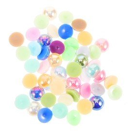 Hohopeti 200pcs Flat Back Imitation Beads for Nail Art Crafting and Jewelry Decoration Half for Photo Pendants Weddings and Making