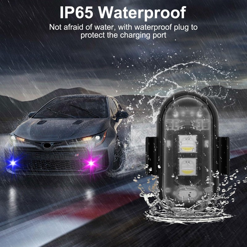 4PCS Wireless LED Strobe Lights with Remote Control, 8 Colors