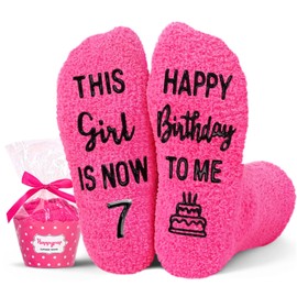 HAPPYPOP 7th Birthday Gifts - Socks for Kids Age 7, Presents for 7 Year Old Girls, Gift Ideas for Seven Year Old Girls