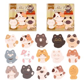 "Cat Family, 90-piece Set/Cute Animal Cat Meme, Trimmer Black Cat/Reward, Schedule, Notebook, Album, Decoration, Letter, Calendar, Like Stickers"