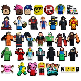 Robllox Shoe Charms, 34PCS Robllox Shoe Decoration Charms Cute Shoes Accessories PVC Shoe Decoration Charms Cute Cartoon Charms for Kids Charms Shoe Accessories Decoration DIY Shoes for Kids Gifts
