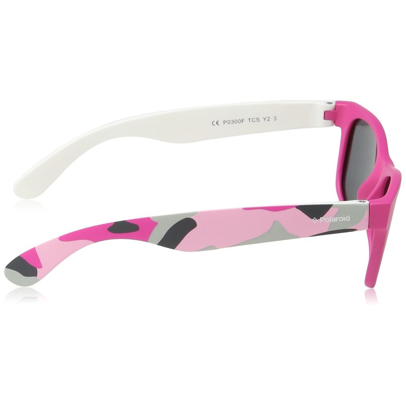 Polaroid Kids' P0300 Y2 TCS Sunglasses Pink Camuouflage Fuchsia/Grey Polarized