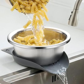 3.5QT Hands-Free Stainless Steel Colander with Self-Draining Base