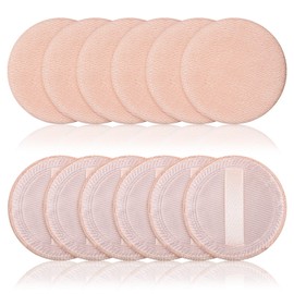 Pack of 12 Velour Face Powder Puff Round Powder Puff Makeup Cotton Powder Puff Washable Makeup Powder Puff Setting Powder Tool for Loose Powder Blush Pressed