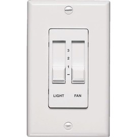 Quorum 7-1192-6, Three Speed and Light Dimming Wall Slide Control, White