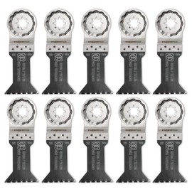 Fein Starlock Plus E-Cut Universal Saw Blade - Precision Cutting for Wood, Drywall & Plastics, Bimetal with Wavy Universal Teeth, 1-3/4" Medium Width, 2 3/4" Length, 10-Pack - 63502152290
