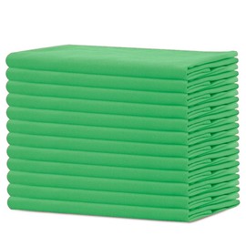 Sweet Needle 12 Pack 100% Cotton Oversized Napkins 45 x 45 cm, Leaf Green, Heavy Fabric for Everyday Use with Mitered Corners