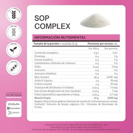 Matter SOP Complex Berries, Myo-Inositol, D-Chiro, Ácido R-Lipoico RLAGeroNova y CinSulin®, Apoyo al Equilibrio Hormonal y Bienestar Metabólico Femeni