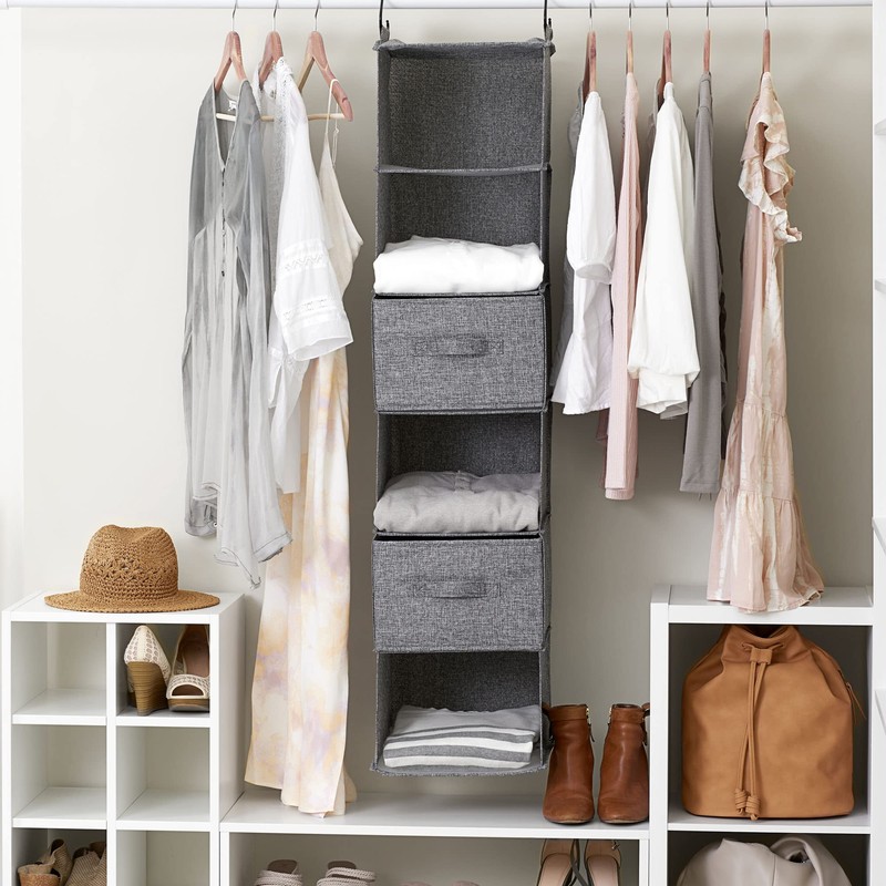 Household Essentials 6 Shelf Hanging Closet Organizer, Hanging Closet Shelf,