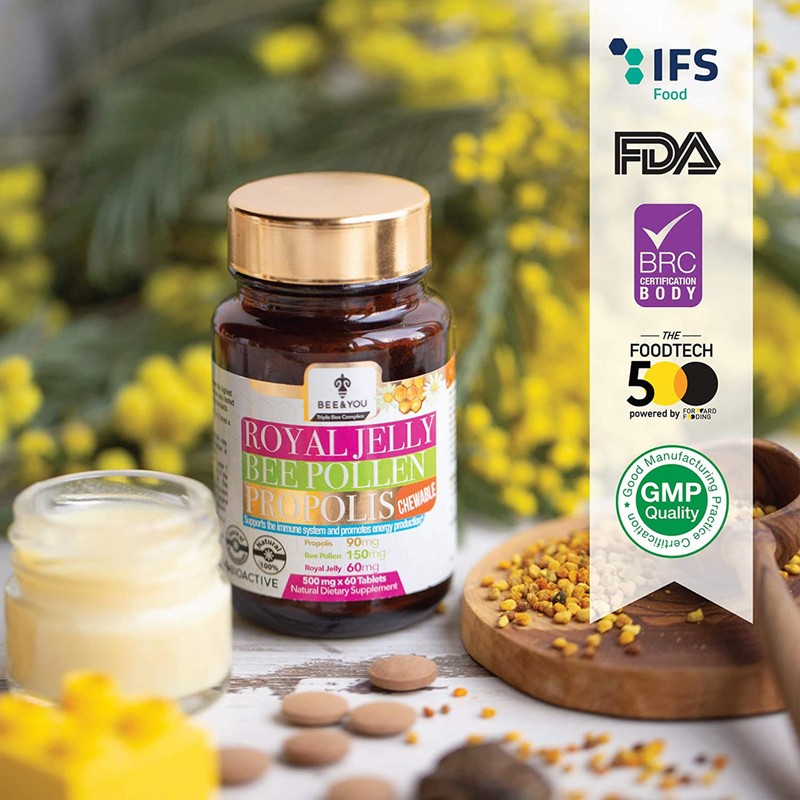 Bee&You Royal Jelly Flower Pollen Propolis with 500 mg 60