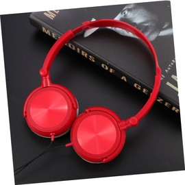 OSALADI 3pcs Lightweight Foldable Over Ear Headphones Volume Control for Smartphones Laptops and Tablets Red