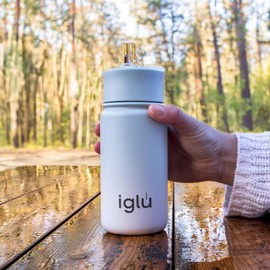 iglu Reusable Water Bottles | Premium Double Walled Stainless Steel | Vacuum Insulated | 24 Hours Cold & 12 Hours Hot | Sweatproof & BPA Fre | Great Eco-Friendly Gifte (Arctic Blue, 450 ml)