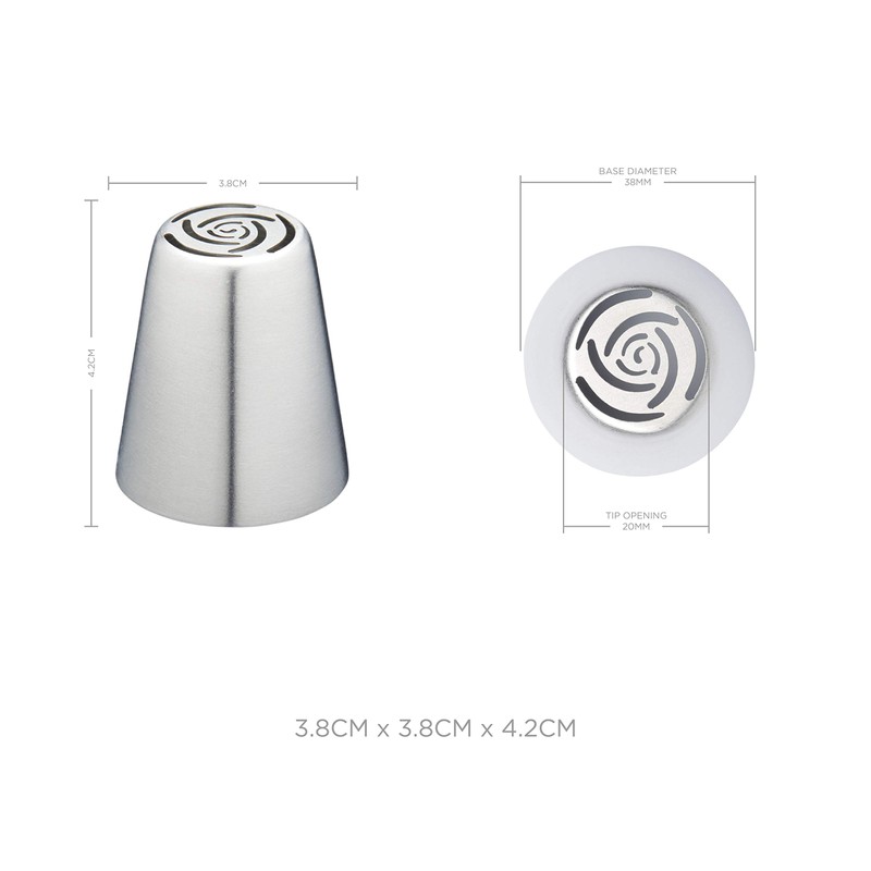 KitchenCraft Sweetly Does It Stainless Steel Russian Icing Nozzle, 2
