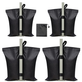 4 Gazebo Sand Weights Bags,Gazebo Weights,800d Sand Bags without Sand,Stitched Sand Weight Bags SandBags Weights for Pop up Canopy Tent, Patio Umbrella Gazebo,Outdoor Sun Shelter Umbrella - Black