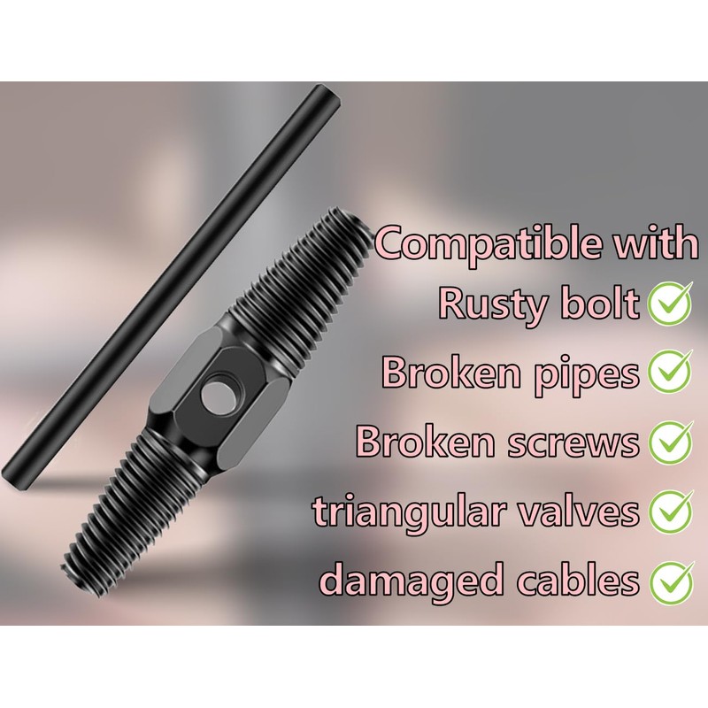 Lhbwhiz Double Head Screw Extractor Set, Left Extractor Removal Tool