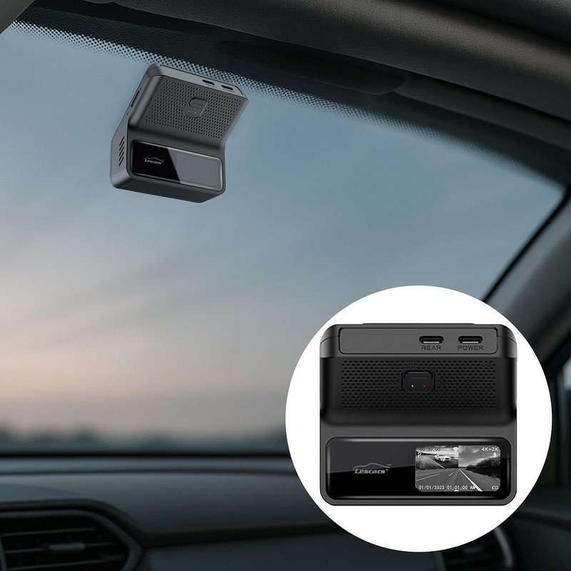 Lescars Autokamera Dashcam: 4K-UHD-Dashcam mit GPS, 1,47″ IPS-Display, G-Sensor, Parkwächter,