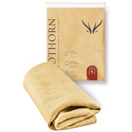 Clothorn® Professional Car Suede Leather - Made in Italy - Cleaning Cloth for Drying, Polishing (S - 39 x 30 cm)