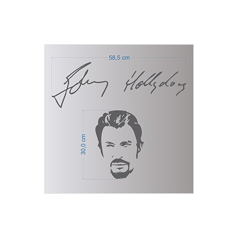 Johnny Hallyday Wall Sticker anthracite