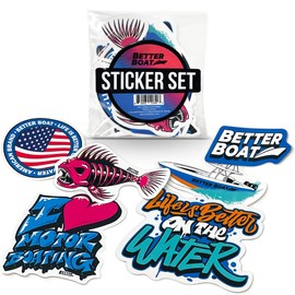 Boating and Fish Stickers for Adults Better Boat Stickers and Decals for Men or Women Funny Fishing or Boater Waterproof Vinyl Decal Sticker Packs