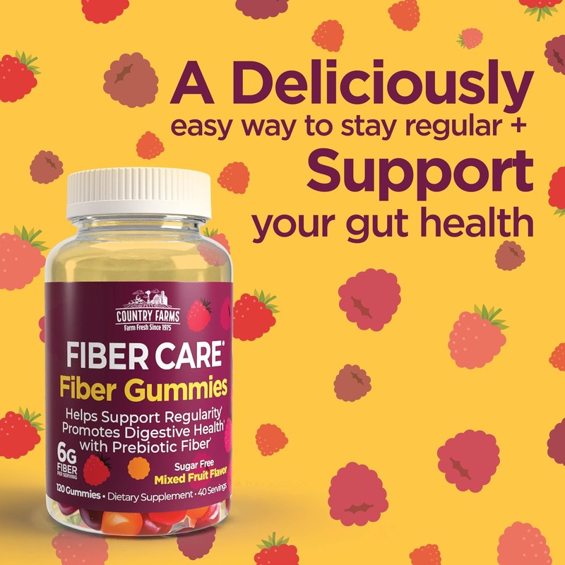 Country Farms 120 Count Sugar Free Prebiotic Fiber Gummies for