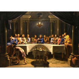 1000 Pieces Museum Puzzle: The Last Supper Puzzle for Adults Approx. 1678 by Jean-Baptiste de Champaigne Religious Art Bible Theme Christian Fine Art Painting - Famous Painting Puzzle