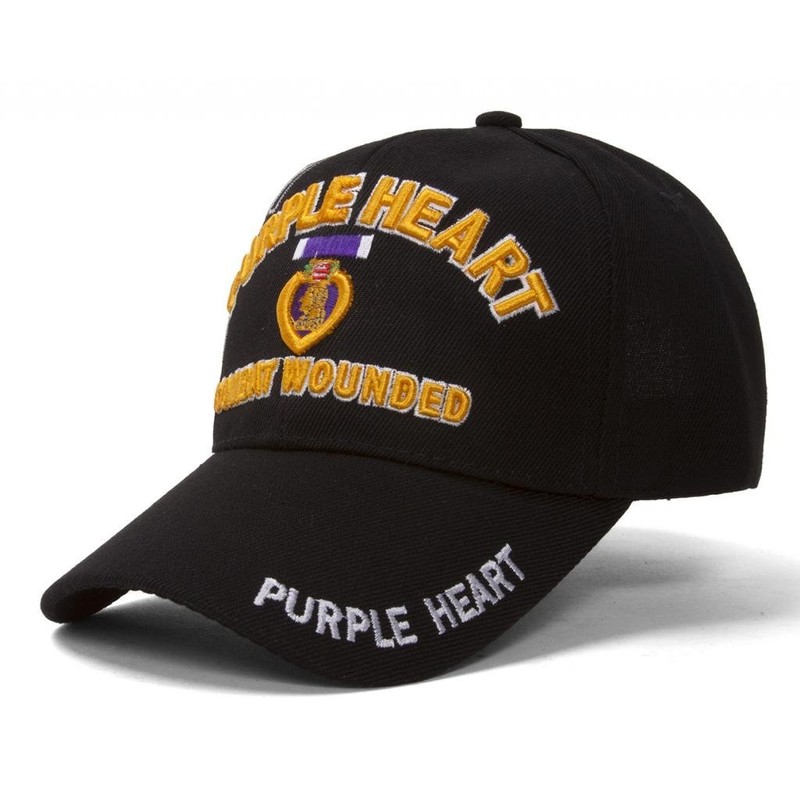 Veteran Purple Heart Shadow Black Adjustable Cap