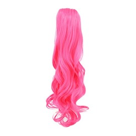 karlery Curly Clip In Thick Claw Drawstring Ponytail Extension Multi-colored Hair Pony Tail Hair Extension (Hot Pink)