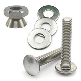 Stainless Steel Sign Mounting Hardware Carriage Bolt with Security Nuts Kit 5/16"-18 x 2" for U Channel Post - 48 Pieces