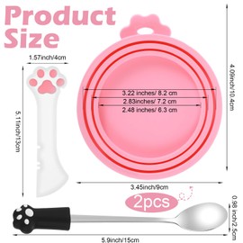 4 Pcs Cat Spoons For Wet Food Cat Wet Food Spoon Cat Food Spatula Cat Food Can Covers Lids Multi-Function Can Opener Silicone Pet Food Can Covers For Pet Cat Dog Feeding Can And Wet Food Storage