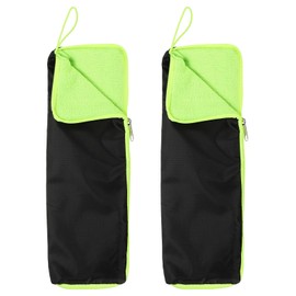 Sourcing Map 2pcs Green Oxford Cloth Wet Umbrella Storage Bags with Microfiber Inner, Waterproof Portable Compact Cases for Folding Travel Umbrellas