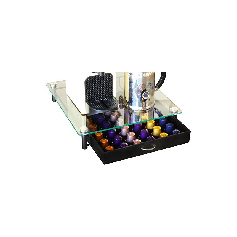DecoBrothers Tempered Glass Coffee Pod Drawer Compatible with Nespresso Original