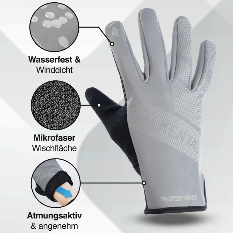 Valkental® GloRider Windproof Cycling Gloves - Padded & Grippy |