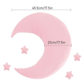 Newborn Posing Pillow, Baby Crescent Star Shaped Photography Props, Infant Moon Pillow, New Born Nursing Pillow Photoshoot Props Set for Photo Studio, Room Decor, Baby Shower (Pink)