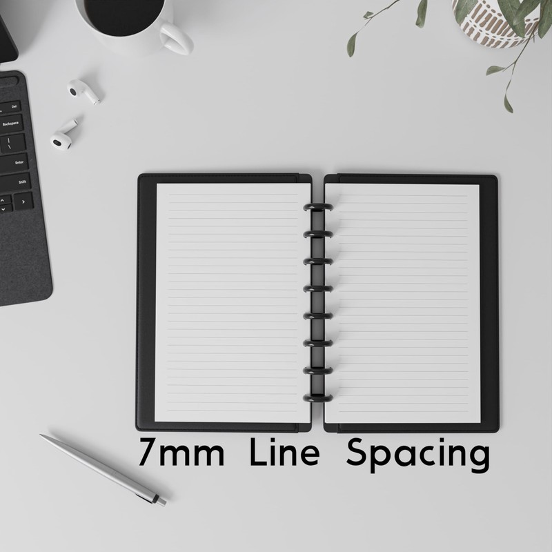 Discbound Half-Letter Size Lined Paper Refill, 250 Sheets (500 Pages),