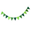 Green triangular flag banner.Green tied garlands.12 triangular flags per banner,felt