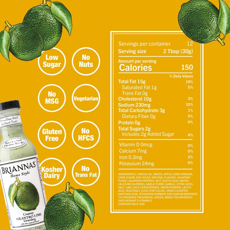 BRIANNAS - Home Style Creamy Cilantro Lime Dressing – Fine