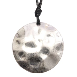 GelConnie - Collar de piel con cordón de plata, joyería clásica, bohemio, suéter largo, para mujeres y hombres, Collar de plata., Grande